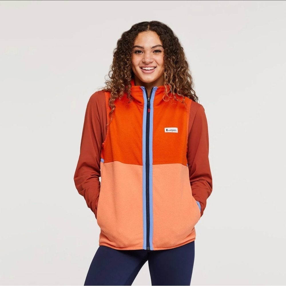 Cotopaxi Womens Two-Tone Orange Fleece Vest Gilet Activewear Athleisure